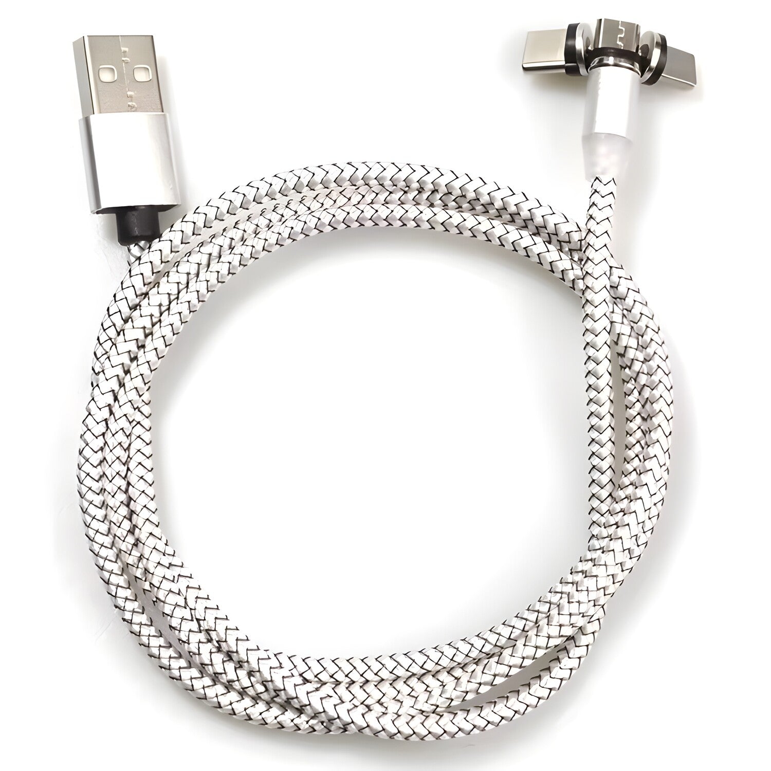 USB punjački kabel 3u1 s magnetskim konektorima - Srebrna KP30707