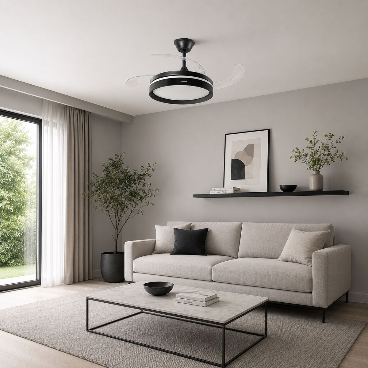 Stropni ventilator s LED svjetlom, 4 sklopive lopatice i daljinskim upravljačem InnovaGoods