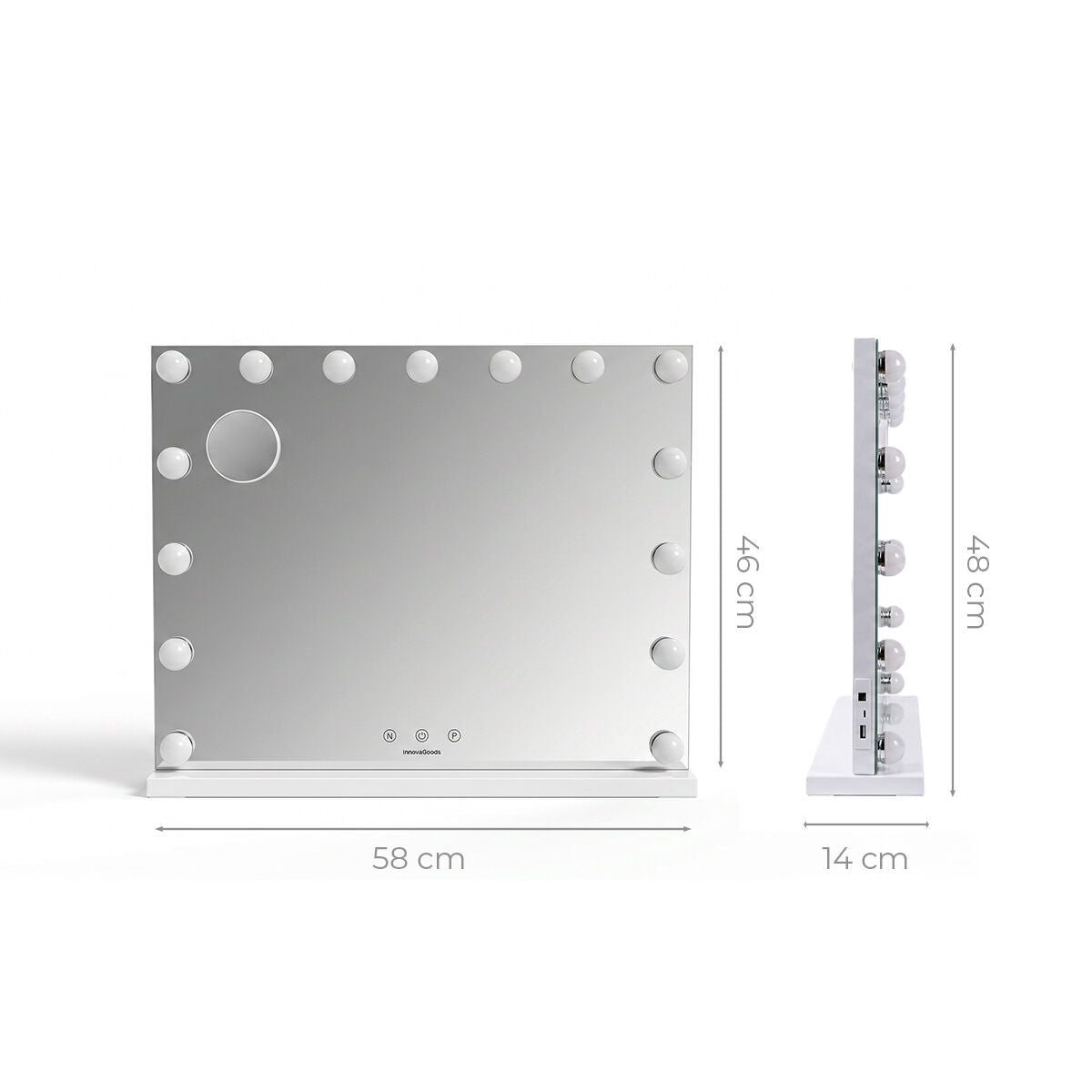 Toaletno ogledalo s LED rasvjetom Hollywood Glimma Deluxe InnovaGoods 15 Žarulje