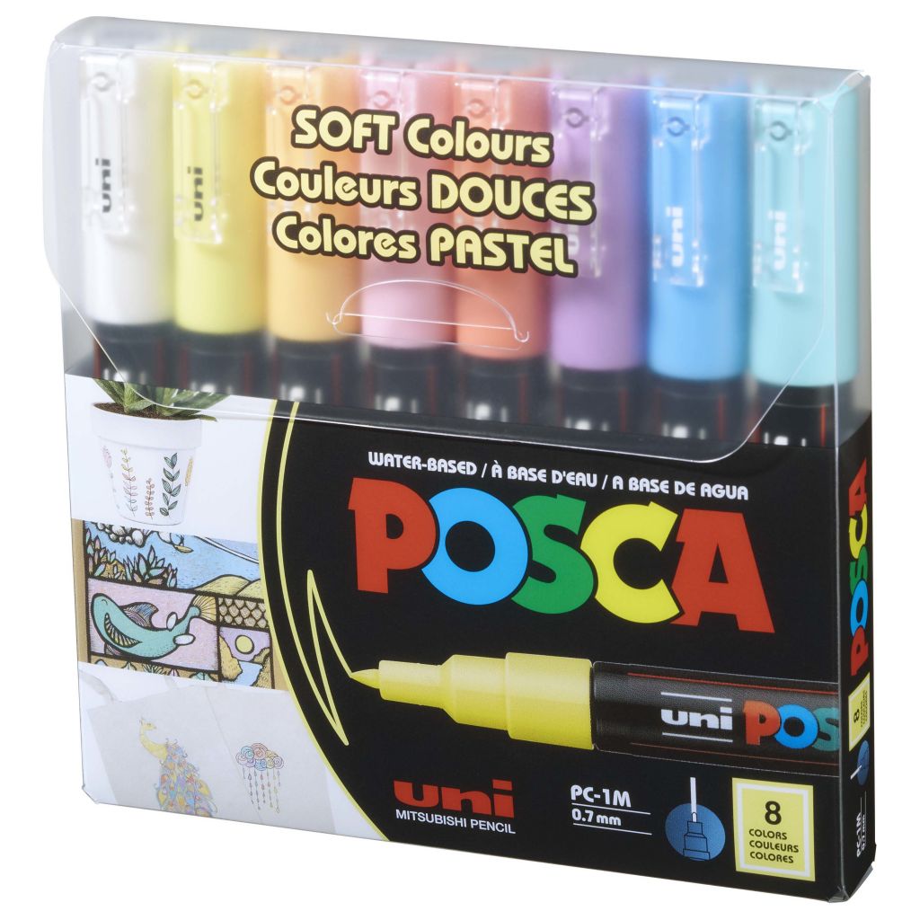 Uni pak marker Posca pc-1m pastelne boje 8/1