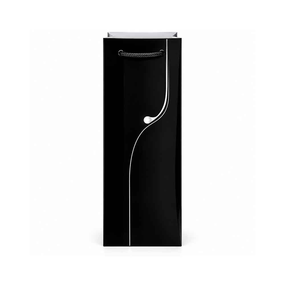 Poklon vrećica za bocu vina Black Elegant 35 × 12 × 9 cm – 4 modela Model 04