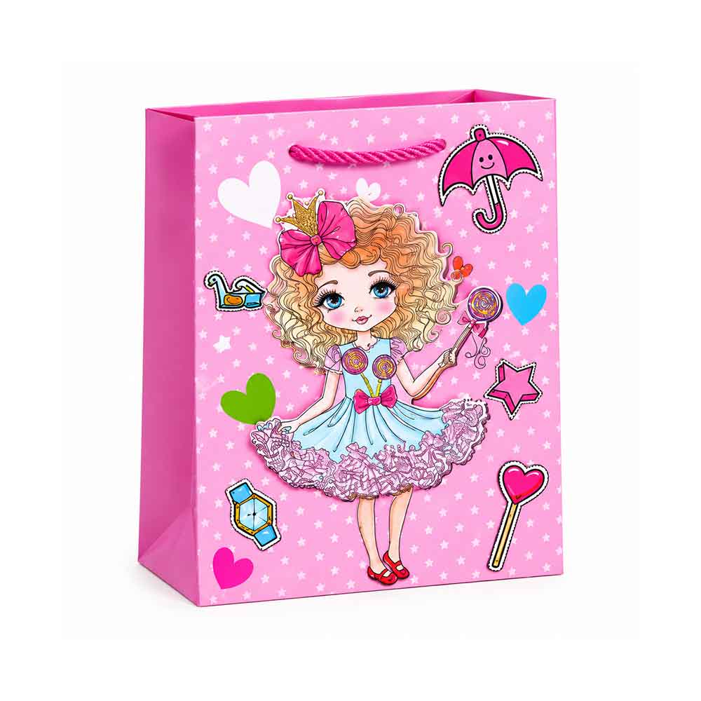 Poklon vrećica Girl Fashion 30 × 42 cm – 4 modela Model 01