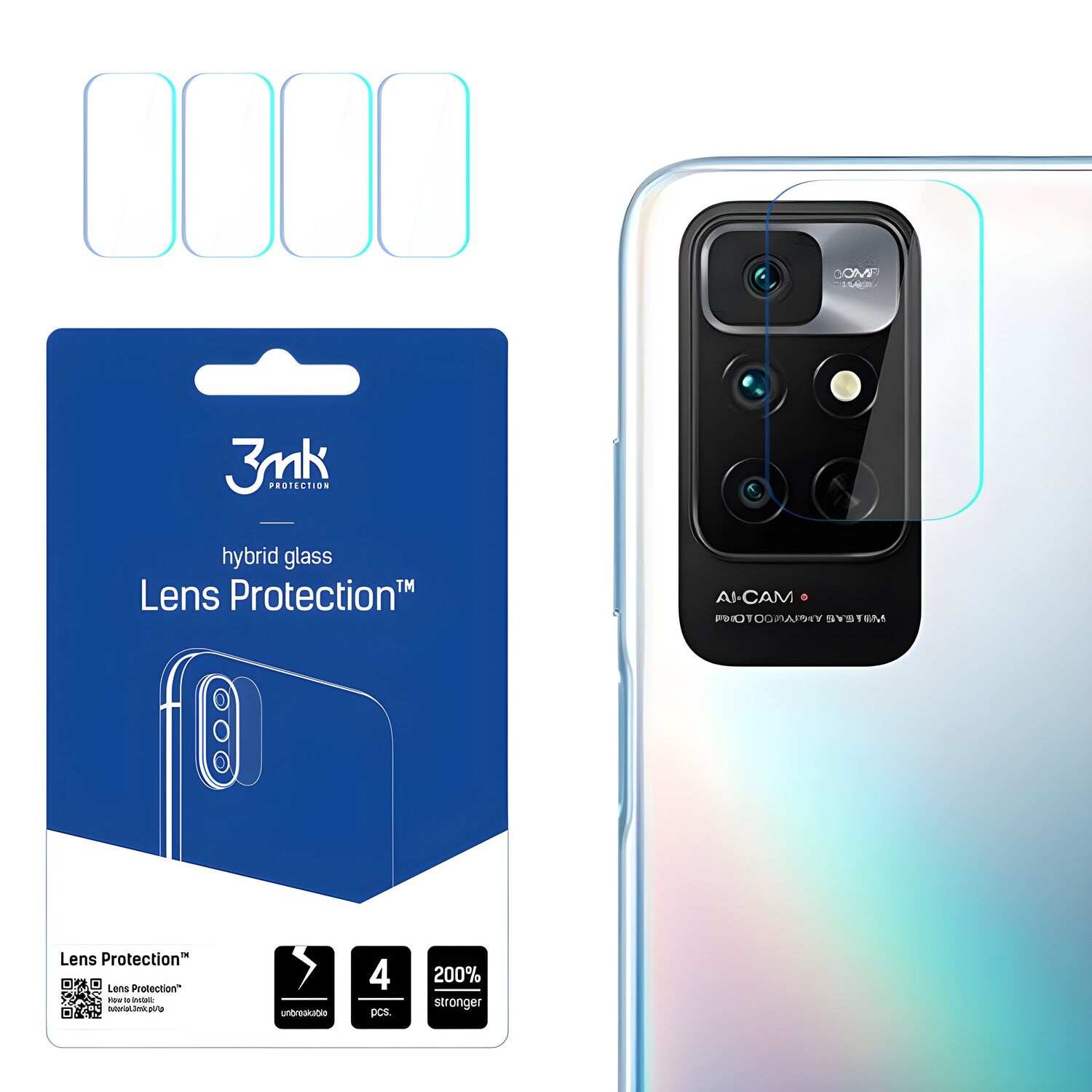 4x Staklo za kameru 3mk za Xiaomi Redmi Note 11 4G - Prozirna KP23362