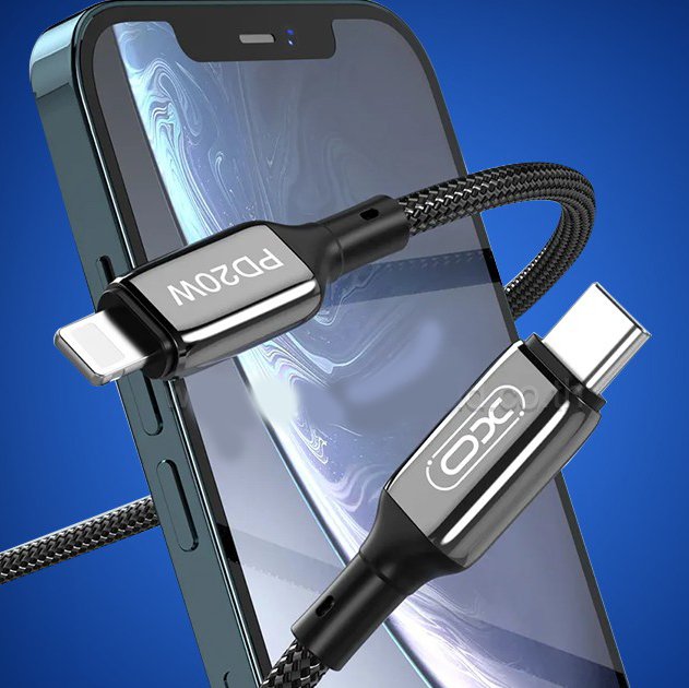 XO kabel NB-Q180A USB-C - Lightning 1m 20W črn