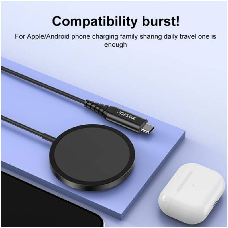Bežični MagSafe punjač Yesido DS21 15W 1.67A crni