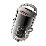 Auto punjač Yesido Y69 30W 3A 2 x USB-C crni